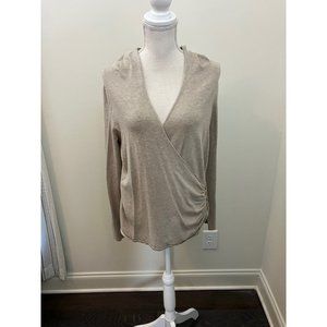 Apt 9 Tan Faux Wrap Sweater Side Button Detail Size Large